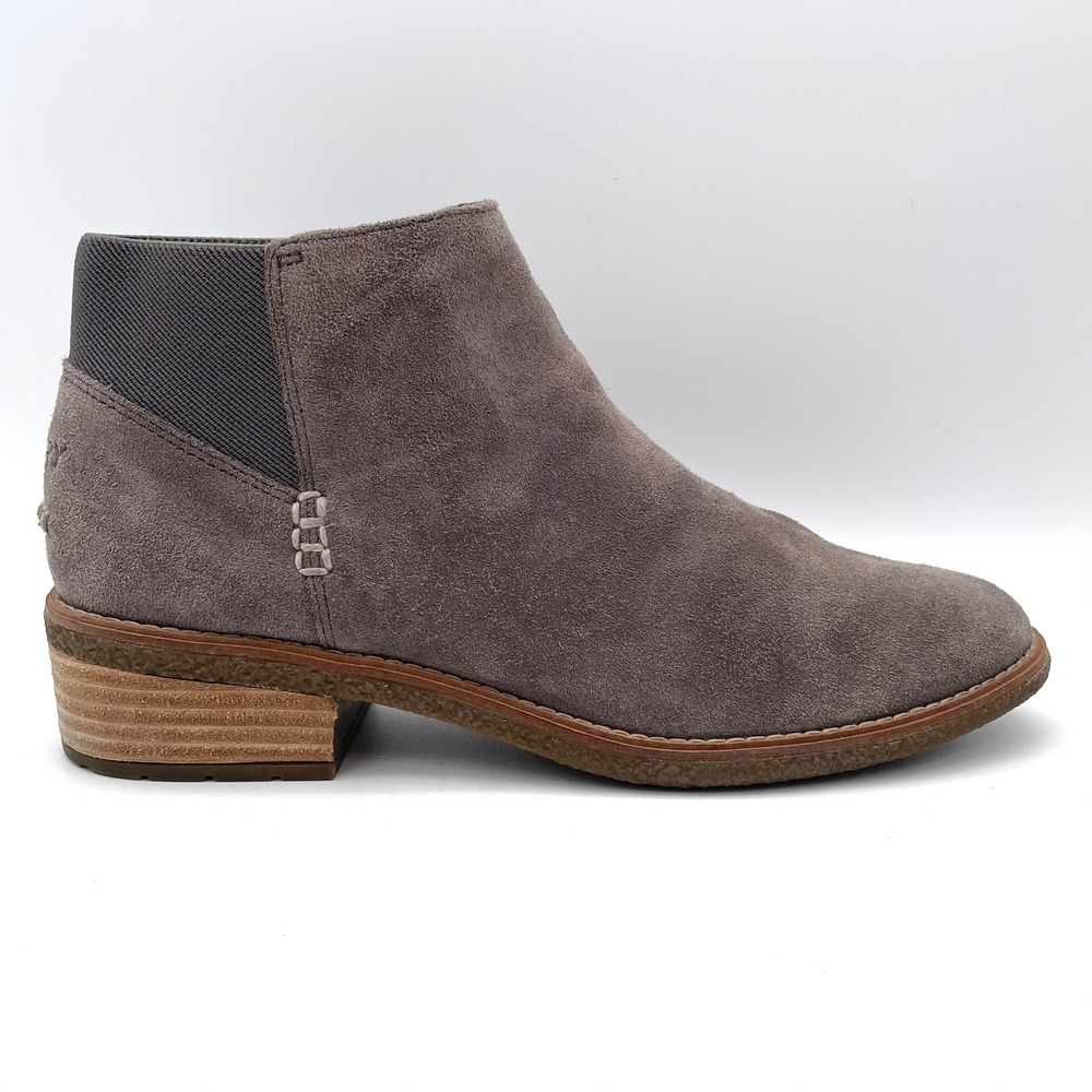 Sperry Ankle Boots Women 9 Grey Excellent Suede Chelsea Bootie STS82121
